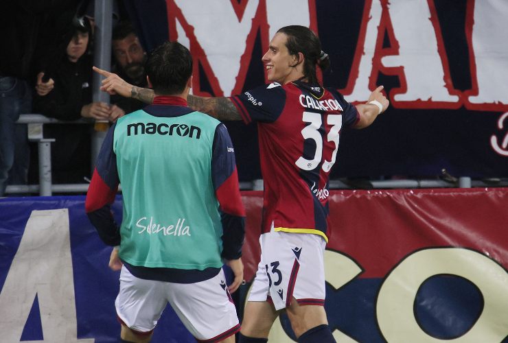 Calafiori in gol contro la Juventus - Fonte LaPresse - romagnawebtv.it